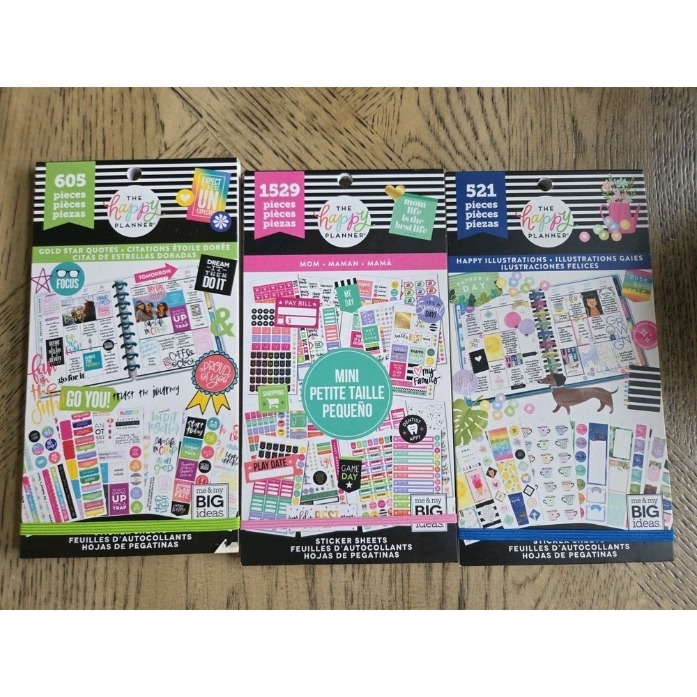 The Happy Planner Sticker Books LOT OF 3 New NWT Planner Stickers Happy Planner